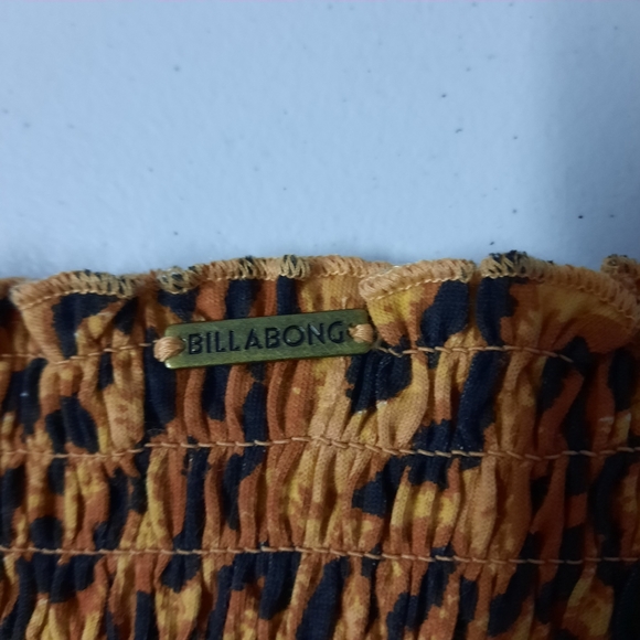 Billabong Crop Top Women's Small Brown Animal Print Sleeveless Stretch Casual - Picture 6 of 9